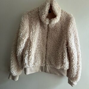 Zara Women's Cream Sherpa Jacket